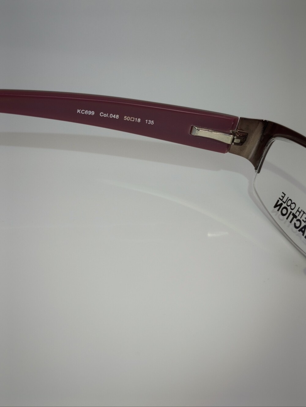 Kenneth Cole Reaction.KC 699. Rectangular Semi Rimless Purple Frame. - Picture 11 of 12